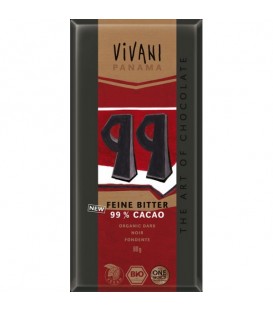 CHOCOLATE 99% CACAO 80gr. vivani