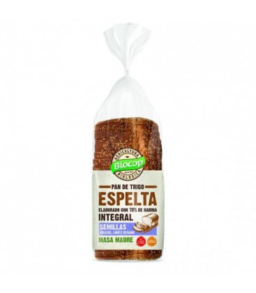 PAN MOLDE ESPELTA INTEGRAL SEMILLAS 400gr. biocop