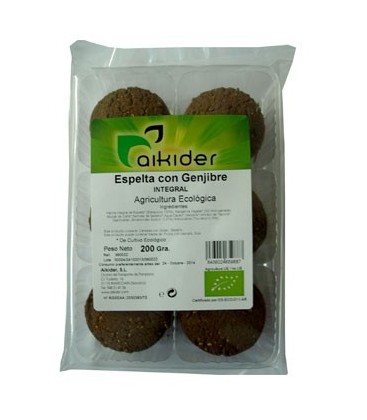 GALLETAS INT. ESPELTA y JENJIBRE 200gr. aikider