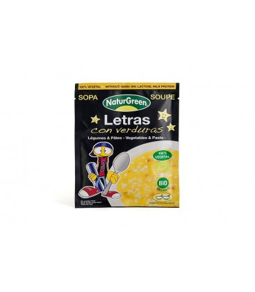 SOPA SOBRE LETRAS c/VERDURAS 40gr. naturgreen